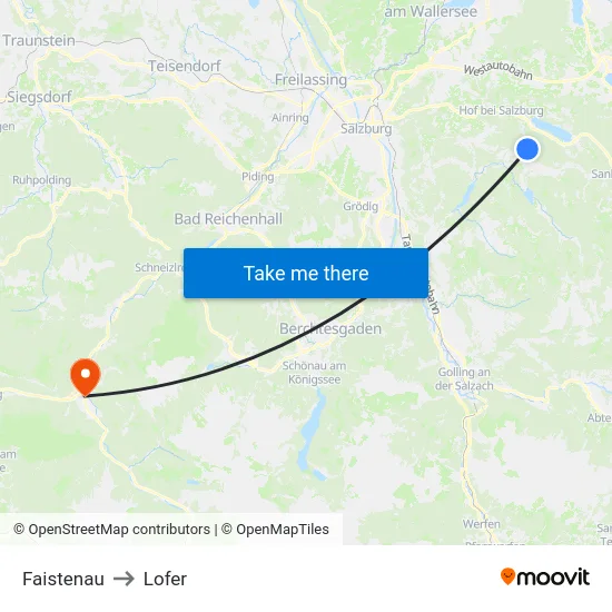 Faistenau to Lofer map