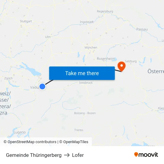 Gemeinde Thüringerberg to Lofer map