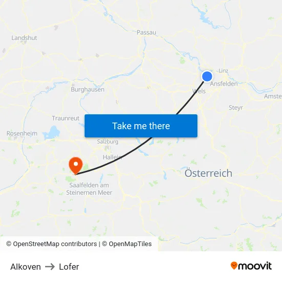 Alkoven to Lofer map
