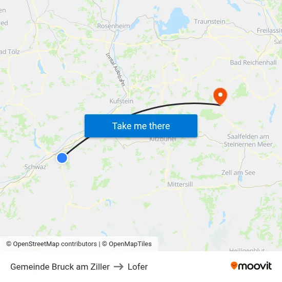 Gemeinde Bruck am Ziller to Lofer map