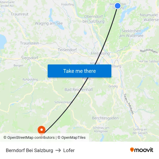 Berndorf Bei Salzburg to Lofer map