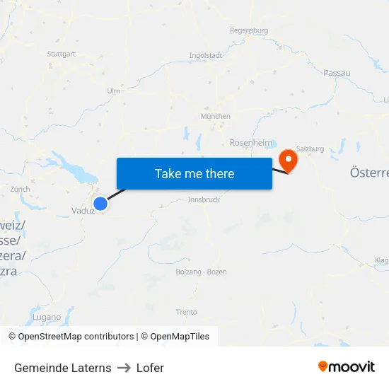 Gemeinde Laterns to Lofer map