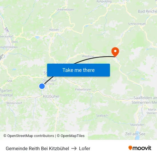 Gemeinde Reith Bei Kitzbühel to Lofer map