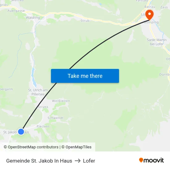 Gemeinde St. Jakob In Haus to Lofer map