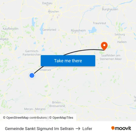 Gemeinde Sankt Sigmund Im Sellrain to Lofer map
