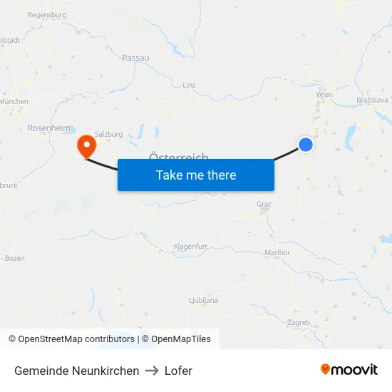Gemeinde Neunkirchen to Lofer map