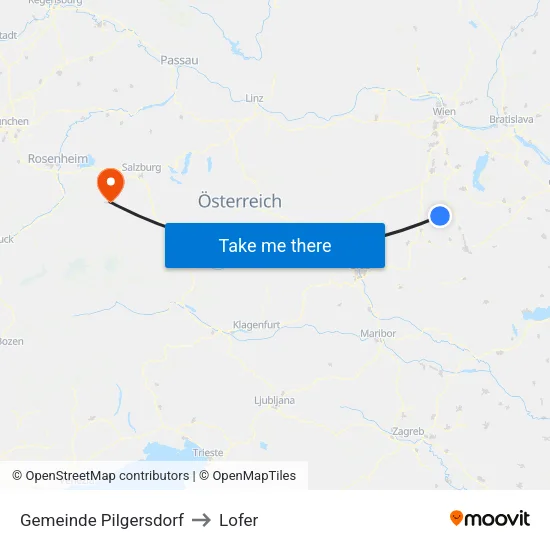 Gemeinde Pilgersdorf to Lofer map