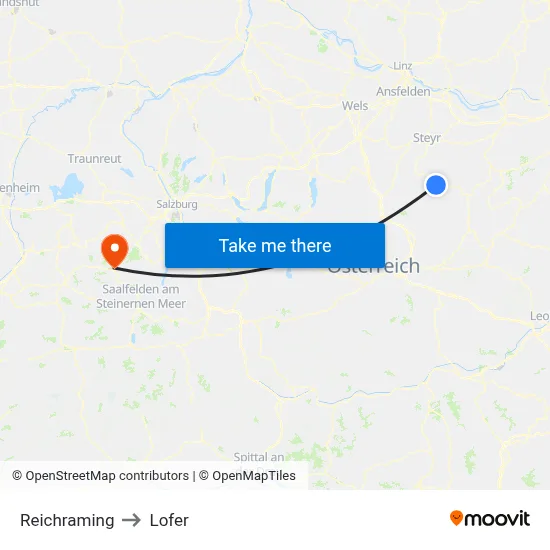 Reichraming to Lofer map