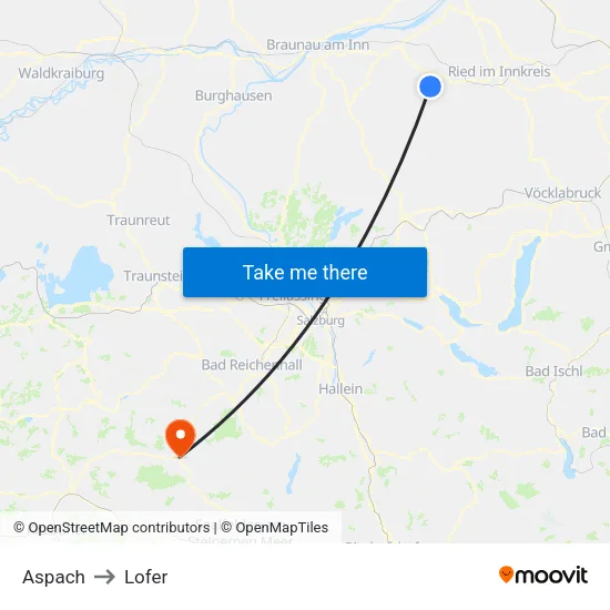Aspach to Lofer map