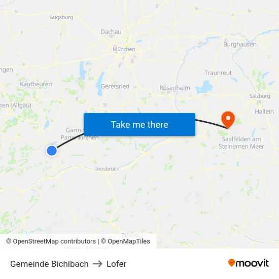 Gemeinde Bichlbach to Lofer map