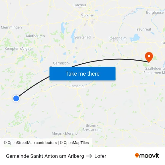 Gemeinde Sankt Anton am Arlberg to Lofer map