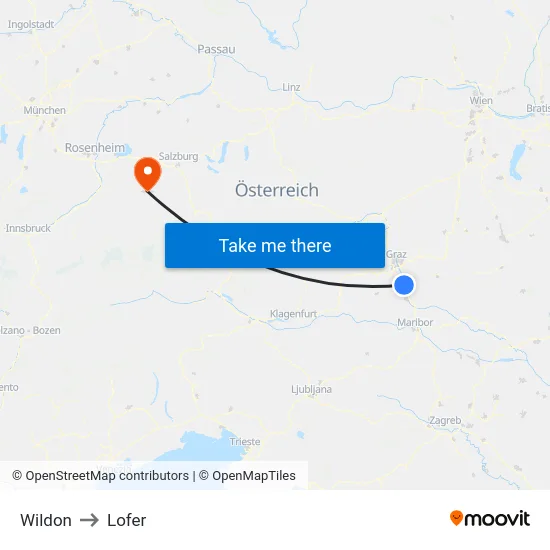 Wildon to Lofer map