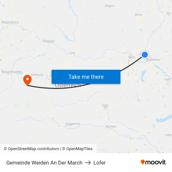 Gemeinde Weiden An Der March to Lofer map