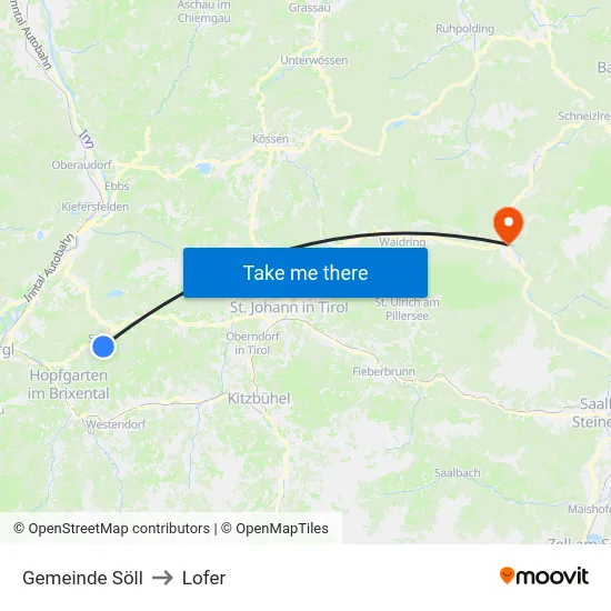 Gemeinde Söll to Lofer map