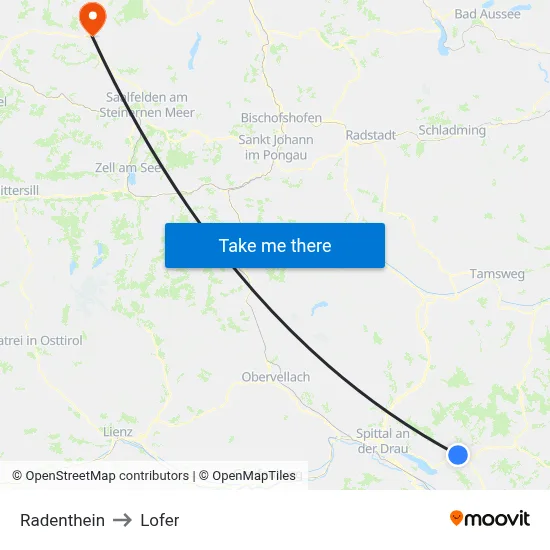 Radenthein to Lofer map