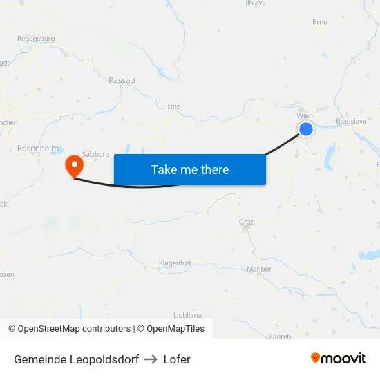 Gemeinde Leopoldsdorf to Lofer map