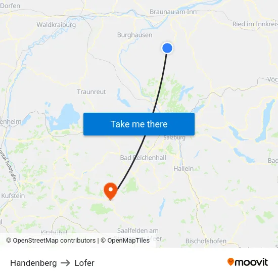Handenberg to Lofer map