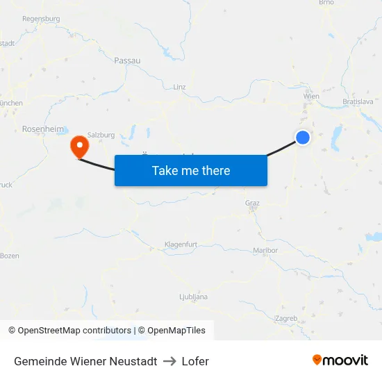 Gemeinde Wiener Neustadt to Lofer map