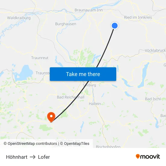 Höhnhart to Lofer map