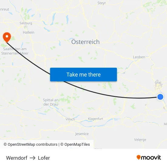 Werndorf to Lofer map