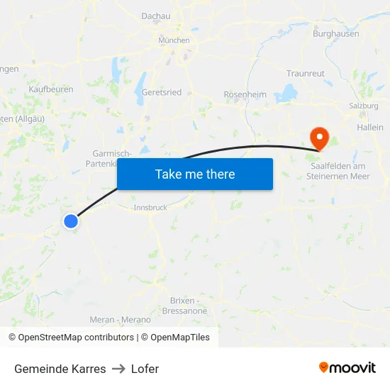 Gemeinde Karres to Lofer map
