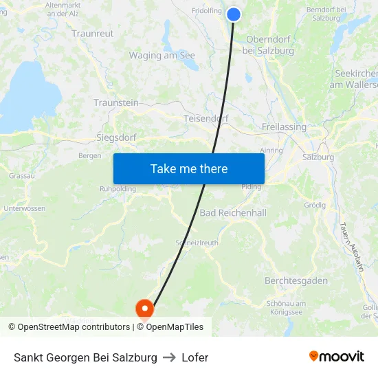 Sankt Georgen Bei Salzburg to Lofer map
