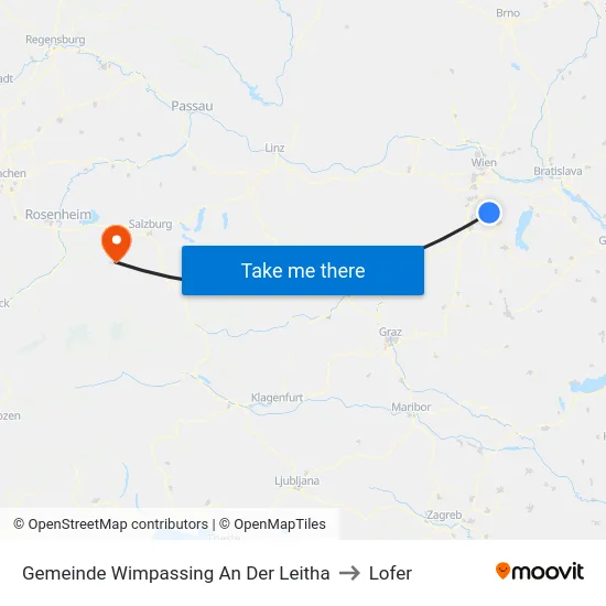 Gemeinde Wimpassing An Der Leitha to Lofer map