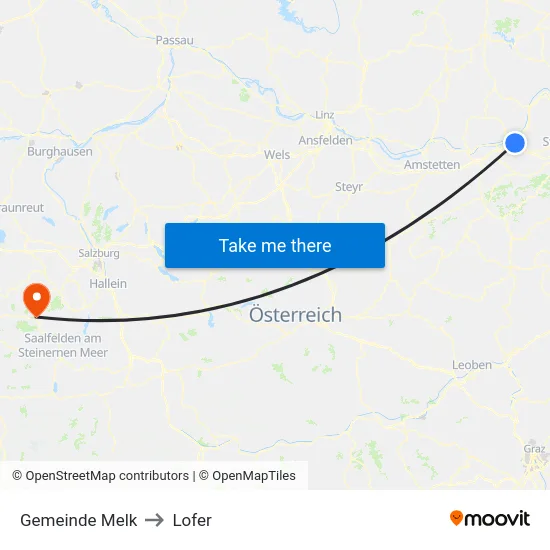 Gemeinde Melk to Lofer map