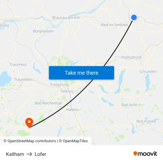 Kallham to Lofer map