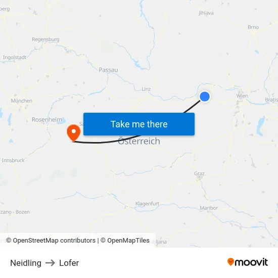 Neidling to Lofer map