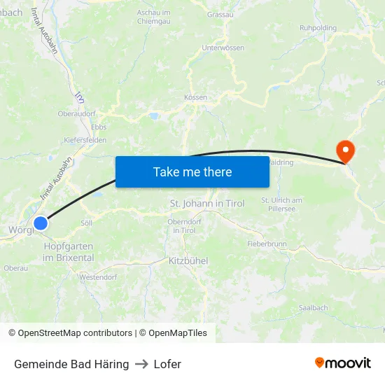 Gemeinde Bad Häring to Lofer map