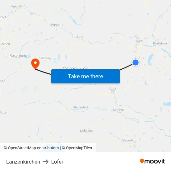 Lanzenkirchen to Lofer map
