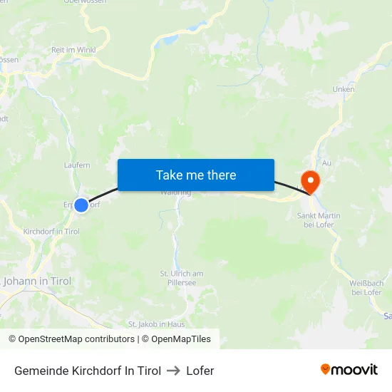 Gemeinde Kirchdorf In Tirol to Lofer map