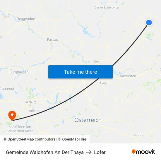 Gemeinde Waidhofen An Der Thaya to Lofer map