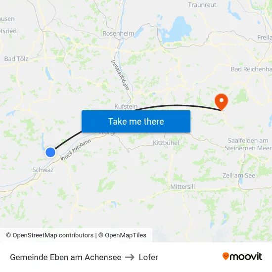 Gemeinde Eben am Achensee to Lofer map