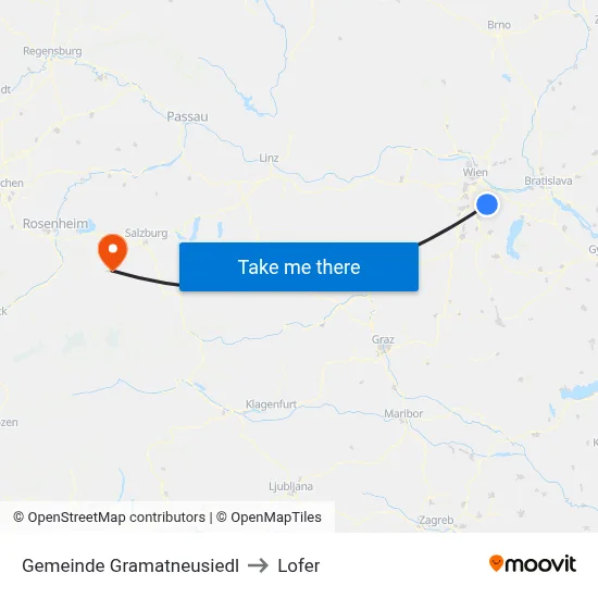 Gemeinde Gramatneusiedl to Lofer map