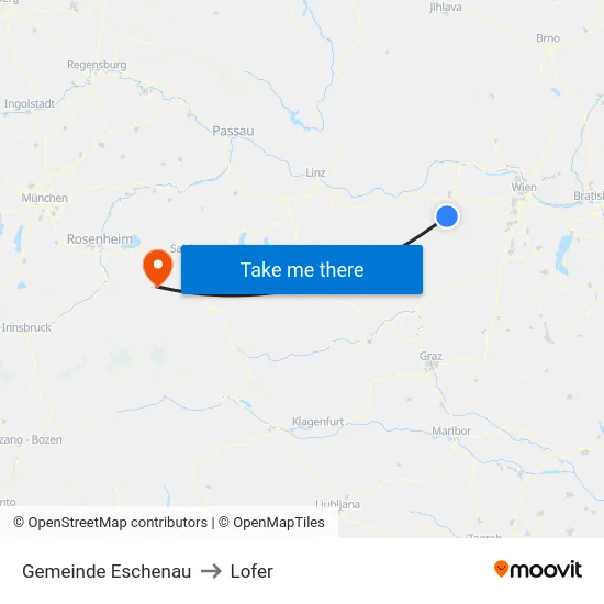 Gemeinde Eschenau to Lofer map