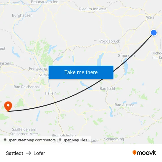 Sattledt to Lofer map