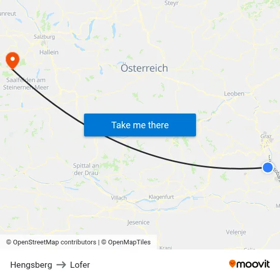 Hengsberg to Lofer map