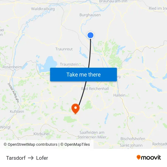 Tarsdorf to Lofer map