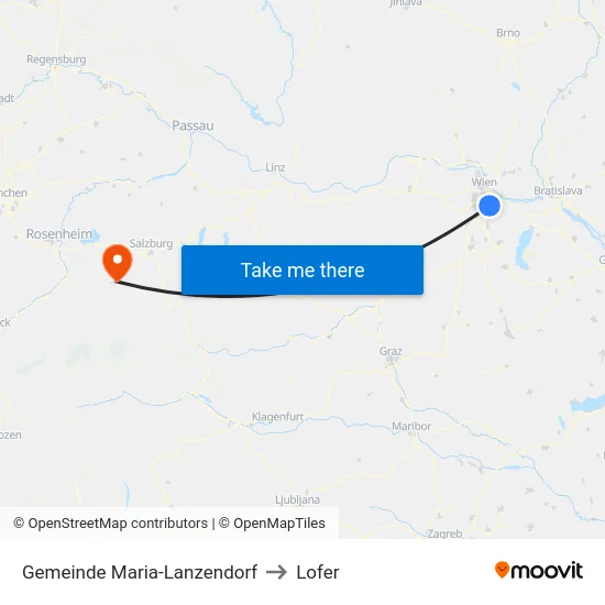 Gemeinde Maria-Lanzendorf to Lofer map