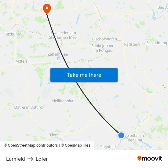 Lurnfeld to Lofer map