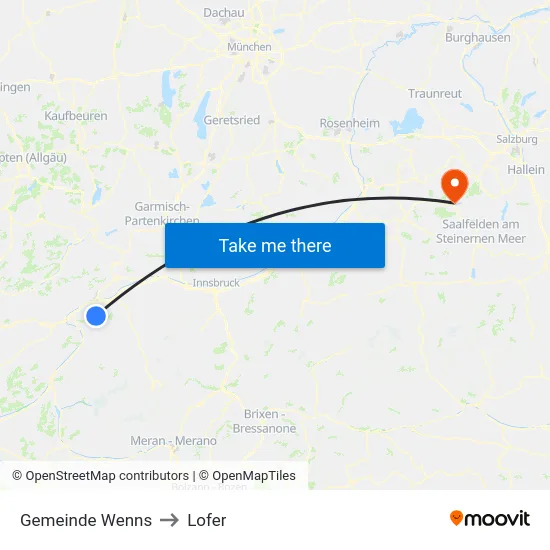 Gemeinde Wenns to Lofer map