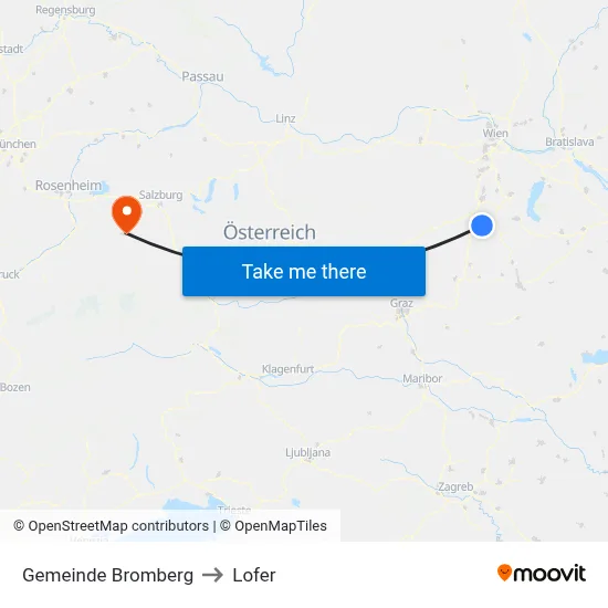 Gemeinde Bromberg to Lofer map