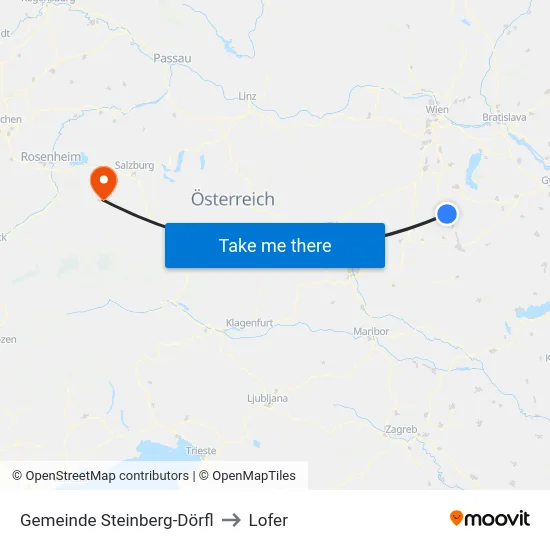 Gemeinde Steinberg-Dörfl to Lofer map