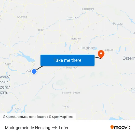 Marktgemeinde Nenzing to Lofer map