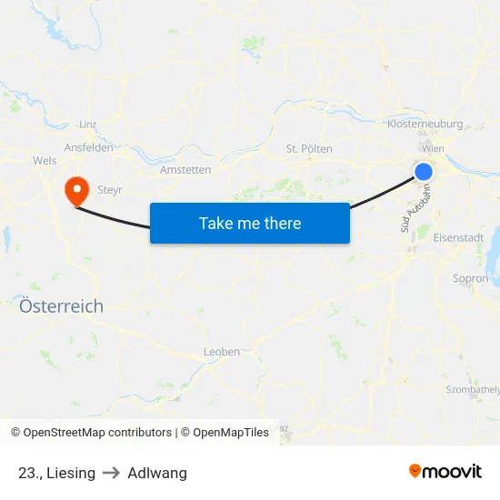 23., Liesing to Adlwang map