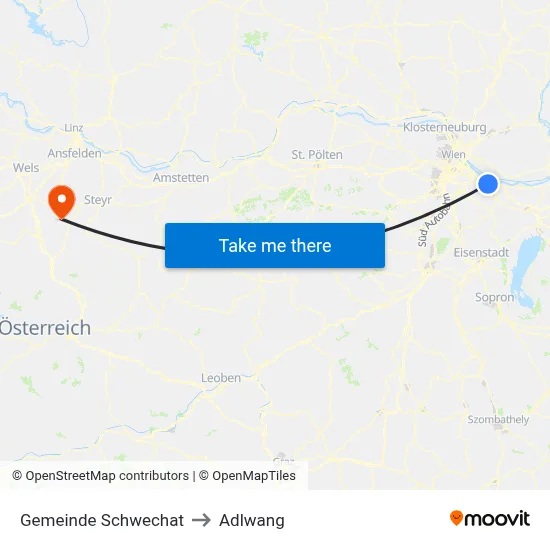 Gemeinde Schwechat to Adlwang map