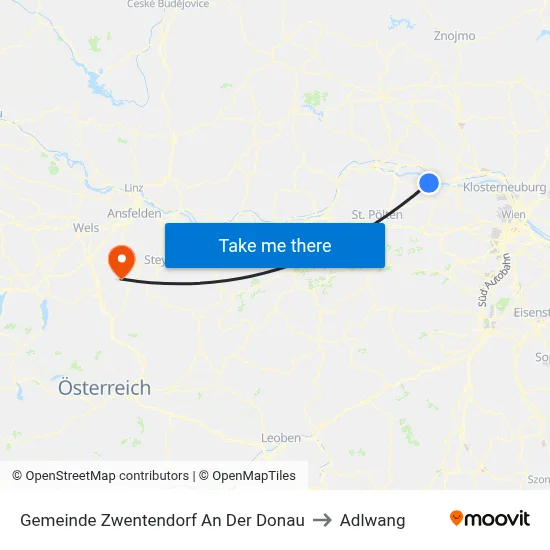 Gemeinde Zwentendorf An Der Donau to Adlwang map