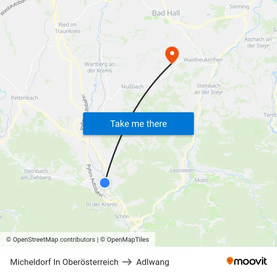 Micheldorf In Oberösterreich to Adlwang map